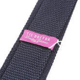 Navy And Pink Polka Dot Pointed Silk Knitted Tie - Tie Doctor